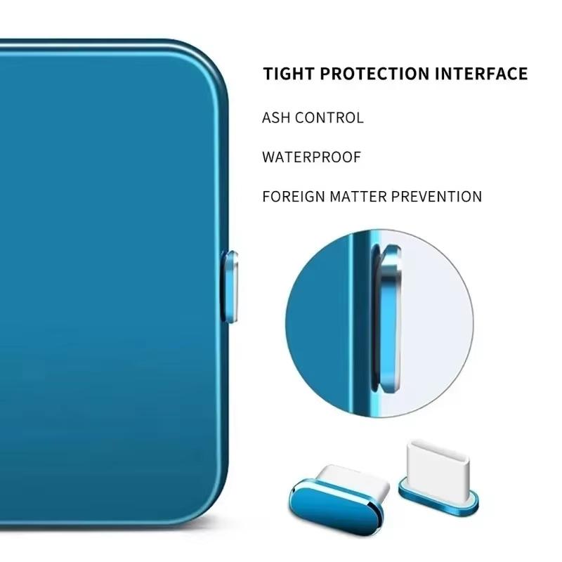 Metal Type C Anti Lost Dust Plugs Lightweight Dustproof Port Covers for Android Phones Laptops Tablets Students Gifts