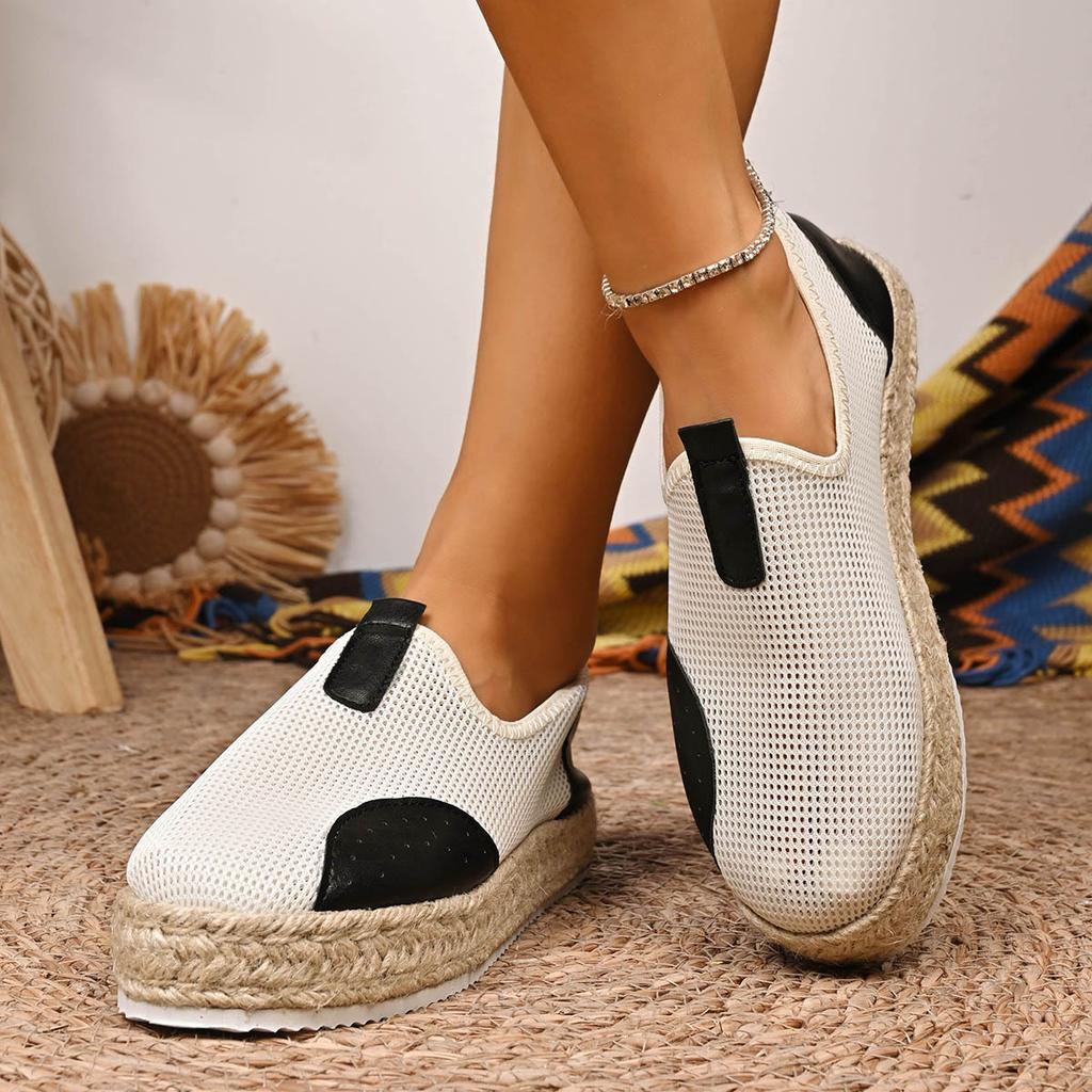 Moda Kobiety noszą damskie buty pojedyncze w dużych rozmiarach z wygodnymi i oddychającymi powierzchniami z siateczki