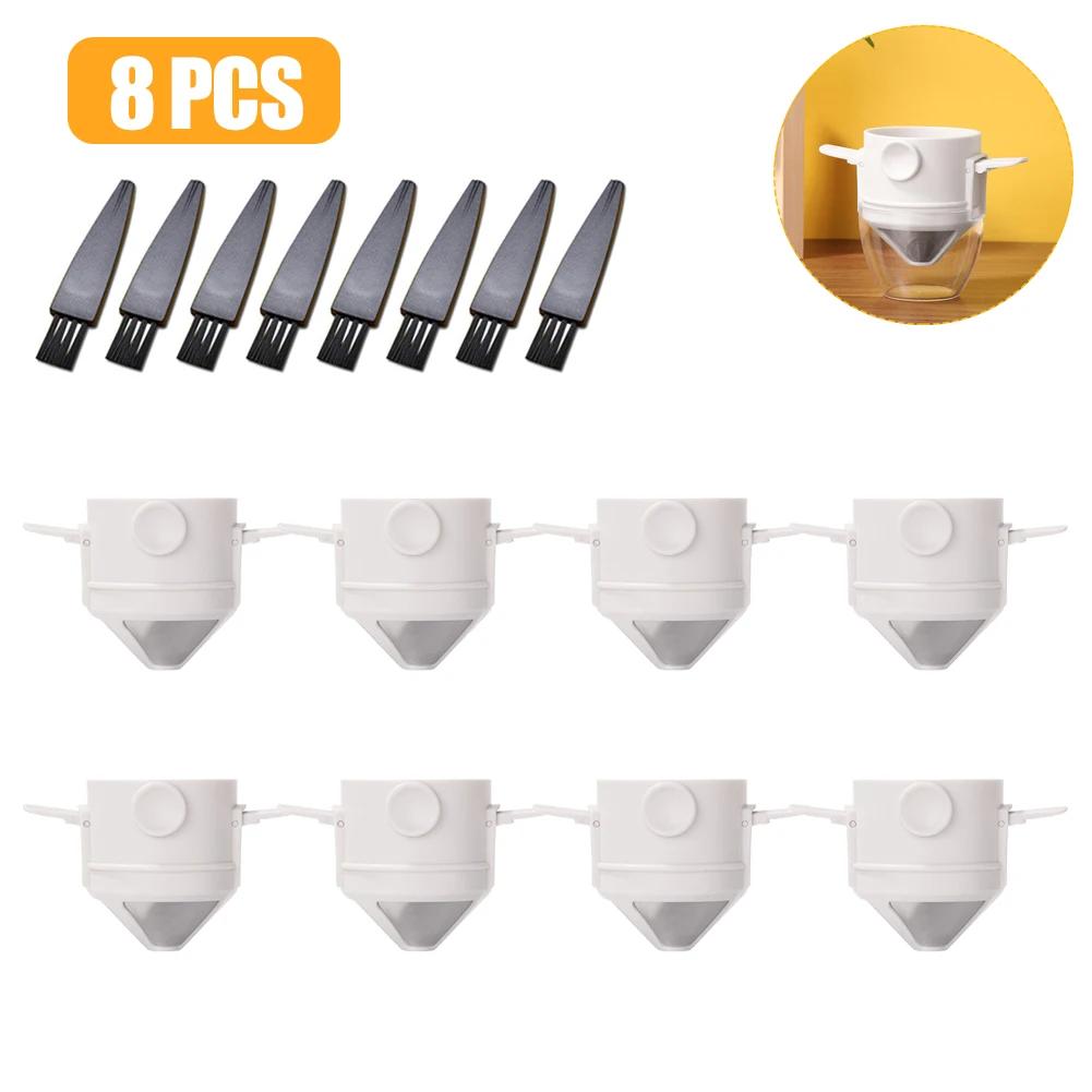 10/8/4/2Pcs Foldable Portable Coffee Filter Coffee Maker Stainless Steel Drip Coffee Holder Reusable Paperless Pour Over Dripper