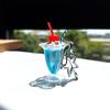 Unique Cherry Cream Cup Keychain Bag Ornament Backpack Decorations for Car Keys