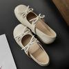Fashion Flat Comfort Soft Sole Retro Round Toe Shallow Mouth Slip Strap Butterfly Knot All-Slip Wear-Resistant Slip-On Single Shoes