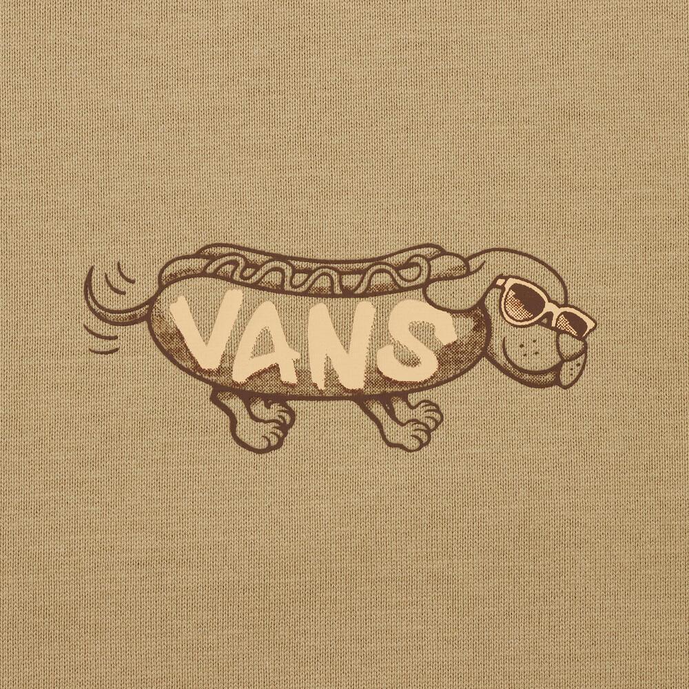 Women's Vans T-Shirts Women's Brown Crew Neck Moderate