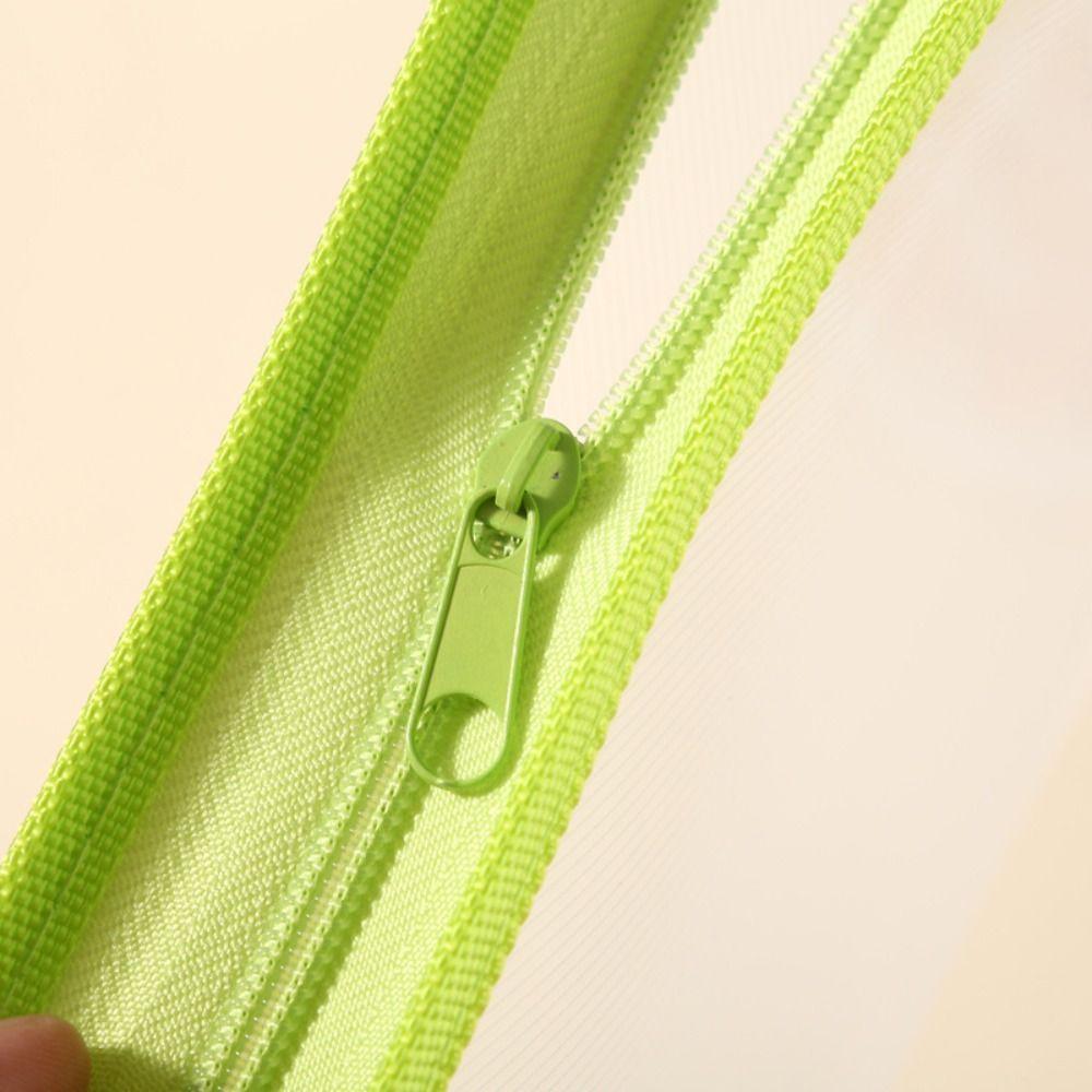 Solid Color Transparent Zipper Pouch Large Capacity Document Organizer Pouch File Folder Bag  Kids
