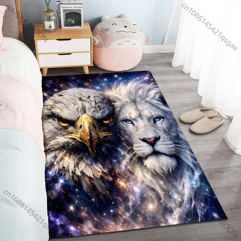 

Dreamy Starry Sky Eagle Lion Art Carpet for Living Room Bedroom Sofa Home Decor Rus Non-slip Floor Mat Luxury Gift Multiple Size 40cm x 60cm