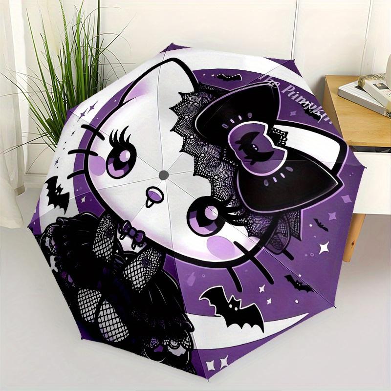 

Hello Kitty,Halloween Automatic Folding Umbrella-Simple 8-Rib Design, Bright Cartoon Pattern, Durable Iron Frame, Suitable For Travel, Outdo