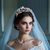 European and American Exquisite Rhinestone Bridal Crown Tiara Alloy Star Dotted Diamond Headband Accessories Wedding Dress Crown Hair Accessories
