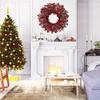 Christmas Decoration Wreaths for Front Door Cypress Leaf Red Berry Pine Handmade Wreath Xmas Home Wall Window Decor 45cm