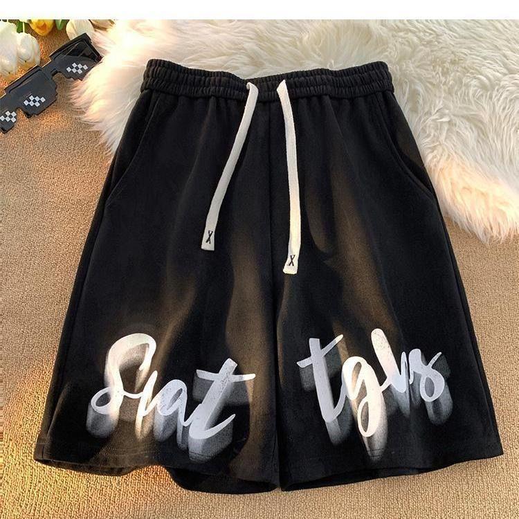 

Мужские летние свободные спортивные брюки с буквенным принтом в европейском и американском стиле длиной пять четвертей 2XL