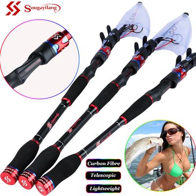 Fishing Rod Telescopic Portable Fishing Pole Spinning Fishing Rod for Travel Fishing Carbon Fibre