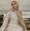 New Line Floral Print Chiffon Hijab Scarf Long Towel Elegant Women Simple Versatile Light Breathable Head Turban Hijab For Women