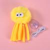 Hanging Fluffy Octopus Cat Toy Interactive Self Play Cat Teaser with Bell Soft Plush Octopus Toy with Elastic String for Indoor Kitten Chasing Playing