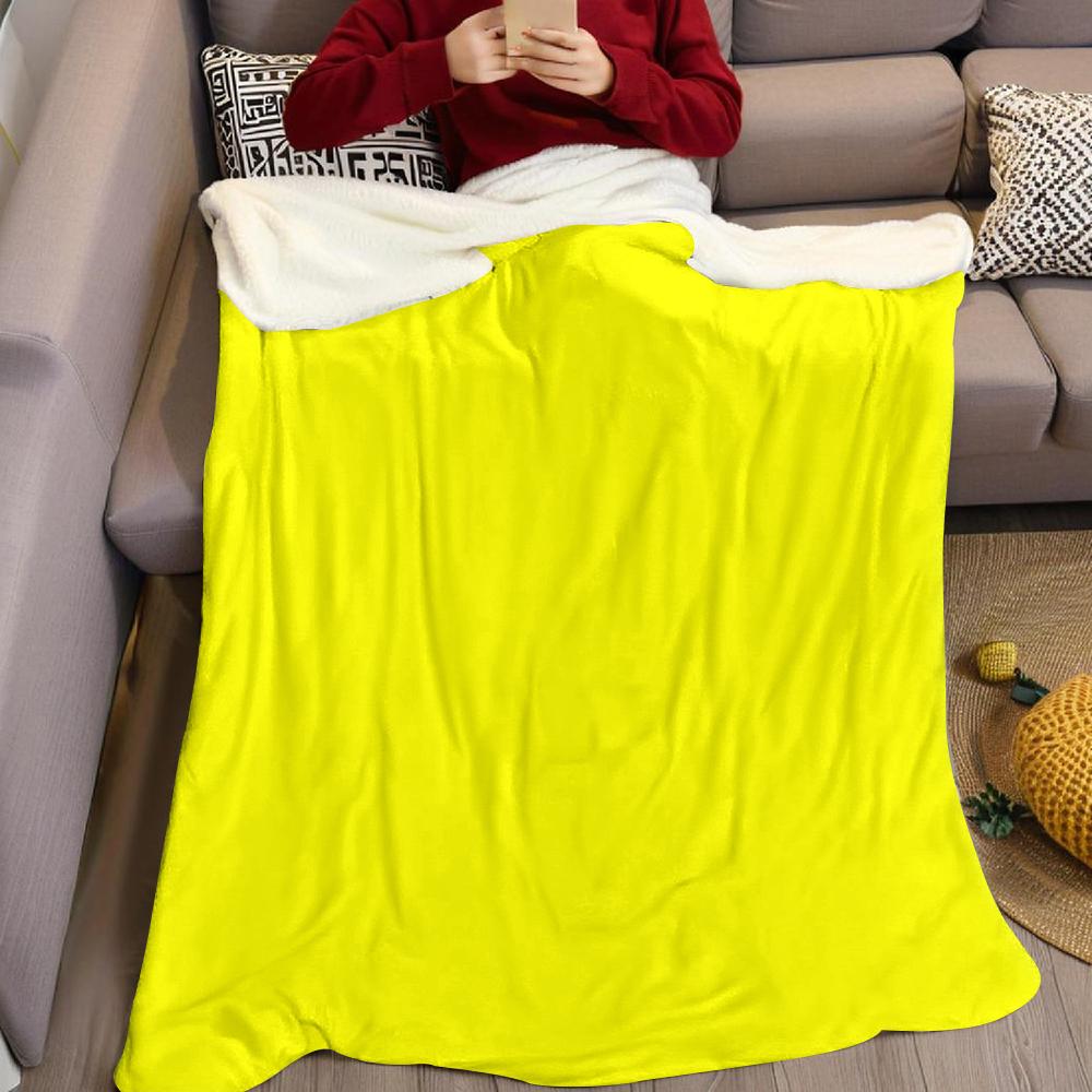 Fluoreszierend Gelbe Flanelldecke Warm Weich Halloween Weihnachten Sofa Warm Gemütlich Dekoratives Dekor Geschenk Für Alle Jahreszeiten