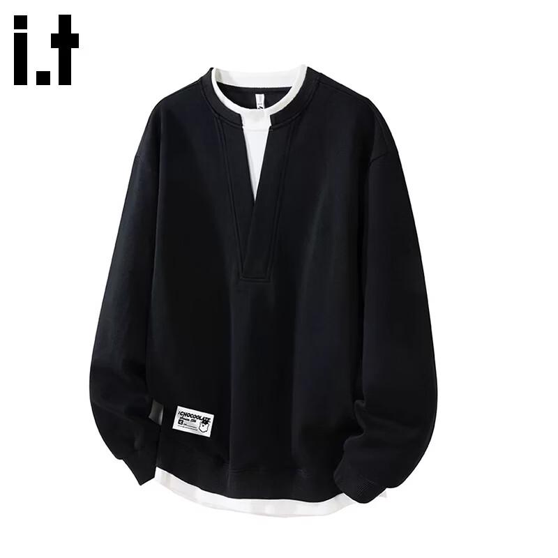:CHOCOOLATEit Men's Faux-Layered V-Neck Pullover Sweatshirt