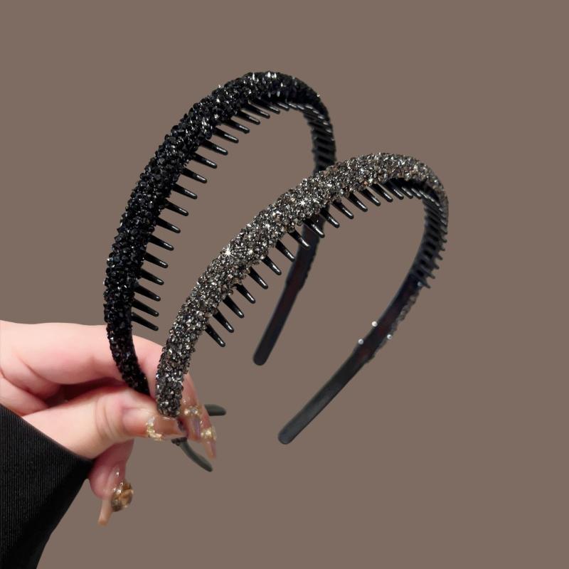 Shiny Rhinestone Headband Non Slip Teeth Design 1/2/4/5/6Pcs Fashion Hair Band for Girls Prom Daily Outing Party Wear