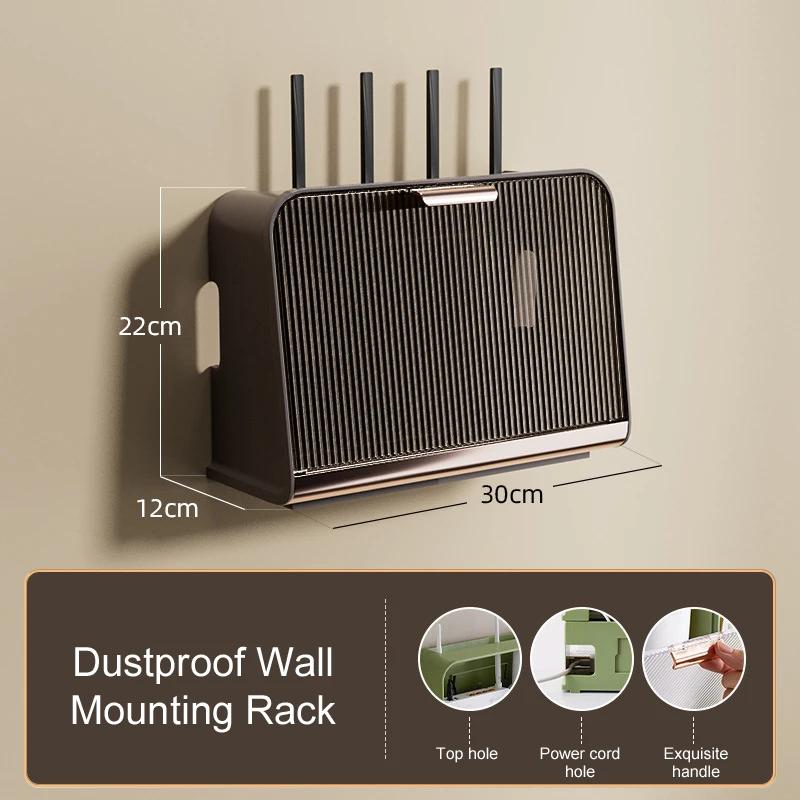 Hanging Wireless Wifi Router Shelf Storage Box Wall ABS Plastic Organizer Box Cable Power Bracket Organizer Box Home Decor Stuff