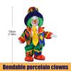 Porcelain Clown Figurine Doll Circus Entertainer Sculpture With Colorful Costume Great For Home Office Shelf Display