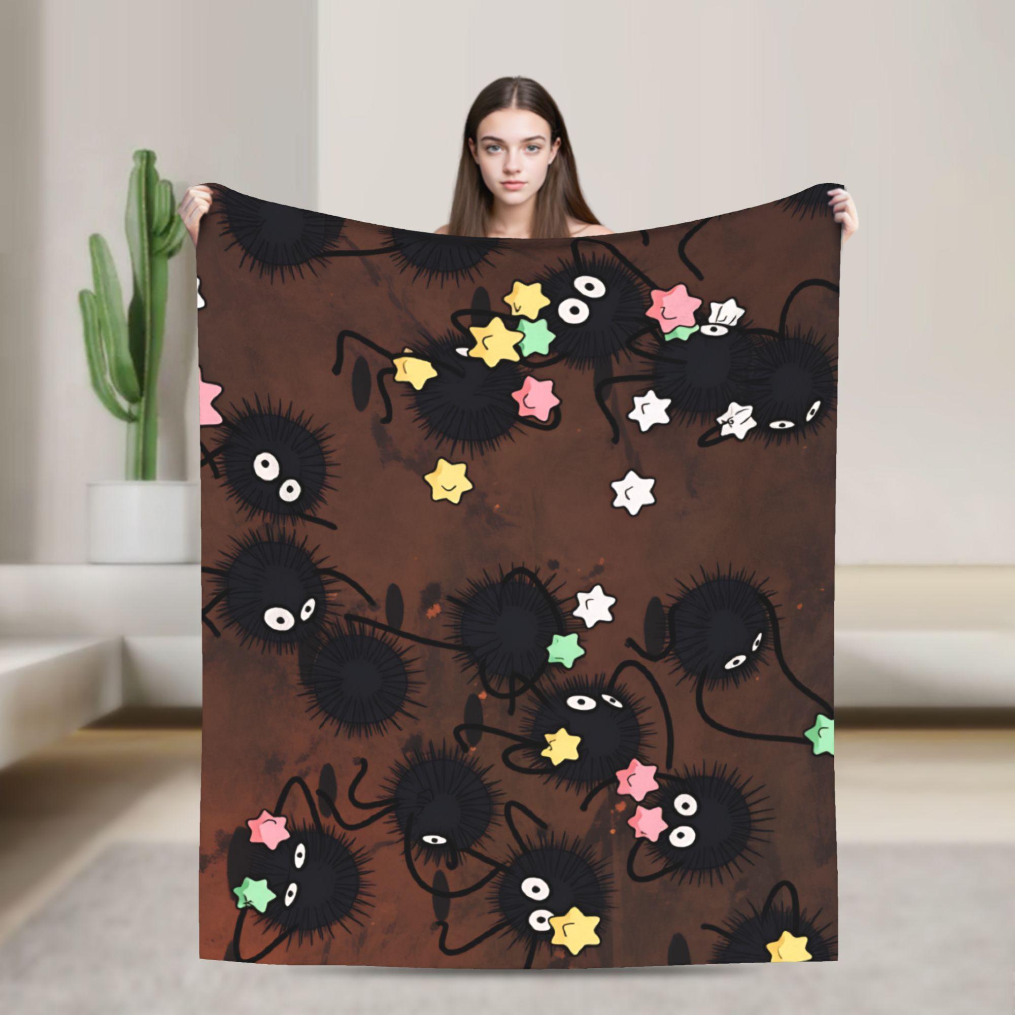 

Susuwatari Soot Sprites Plush Blanket Students Flannel Throw Blanket For Outdoor Soft Warm Design Quality Bedspread Gift Idea 75x90cm