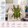 Green Stag Beetle Flannel Blanket Warm Soft Halloween Christmas Couch Warm Cozy Decorative Decor Gift for All Season