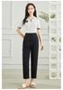 Haren pants Elastic high waisted versatile and solid color thin women's casual pants