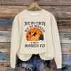 Womens Casual Long Sleeve Crewneck Halloween Print Pullover Sweatshirt