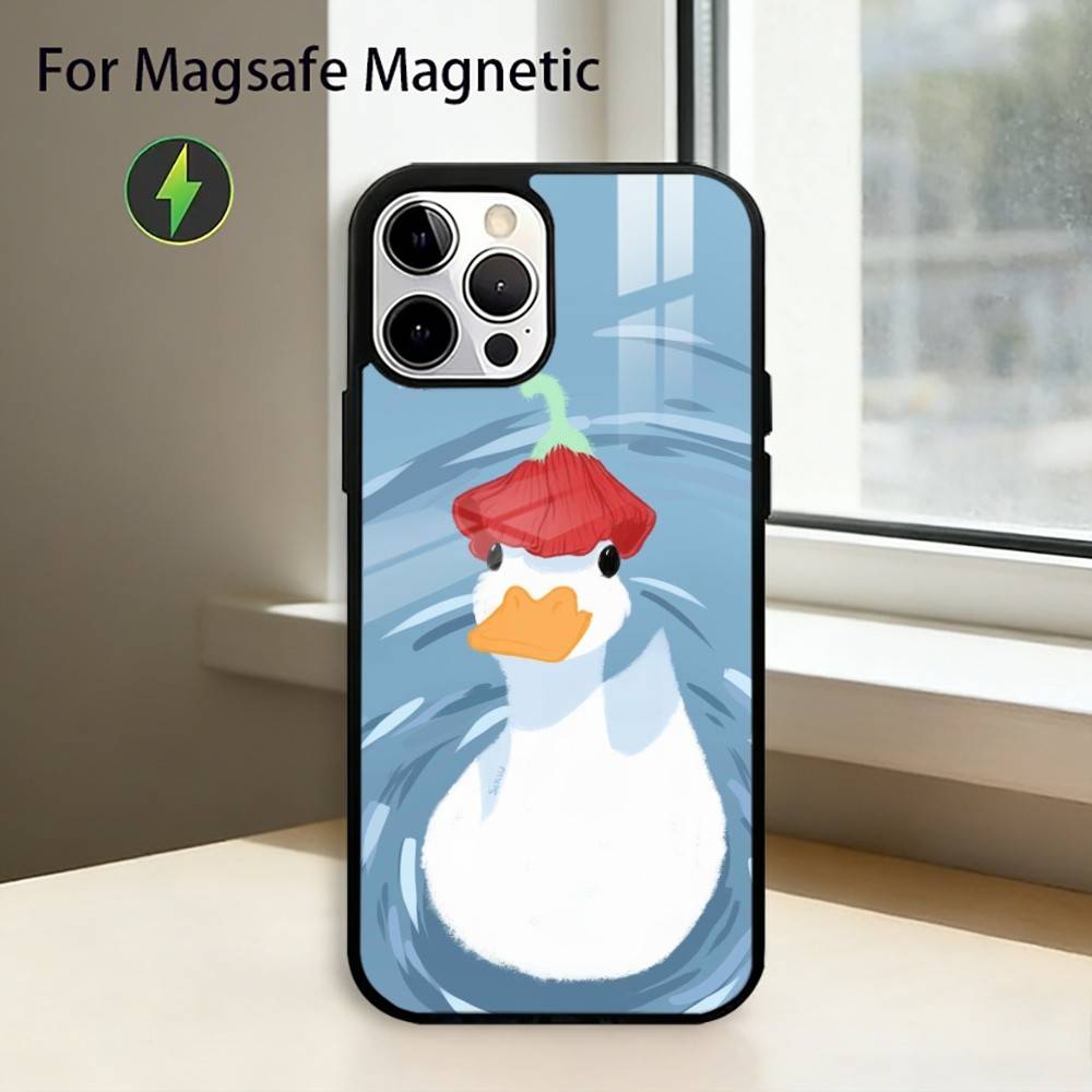 Cute Cartoon D-Duck Phone Case For iPhone17,16,15,14,13,12,11 Plus,Pro Magnetic with Magsafe Wireless Charging