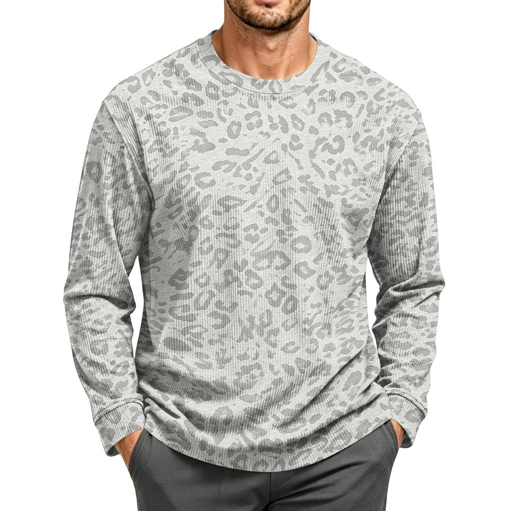 Men's Corduroy Long Sleeve Neck Top for Everyday Casual Wear
