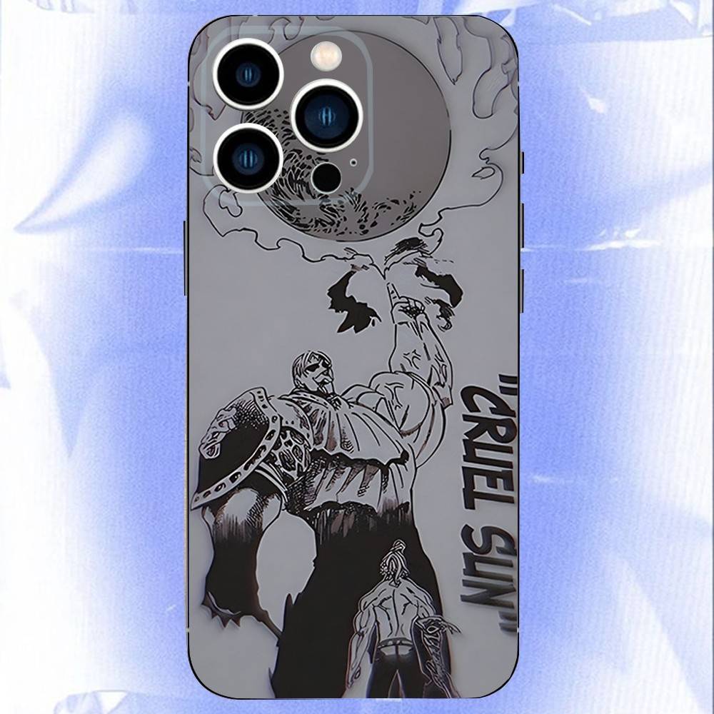 E-Escanor Seven Deadly Sins Phone Case For iPhone 17,16,15,14,13,12,11,Pro,Max,Plus,E,Air,Mini Protective Black Cover