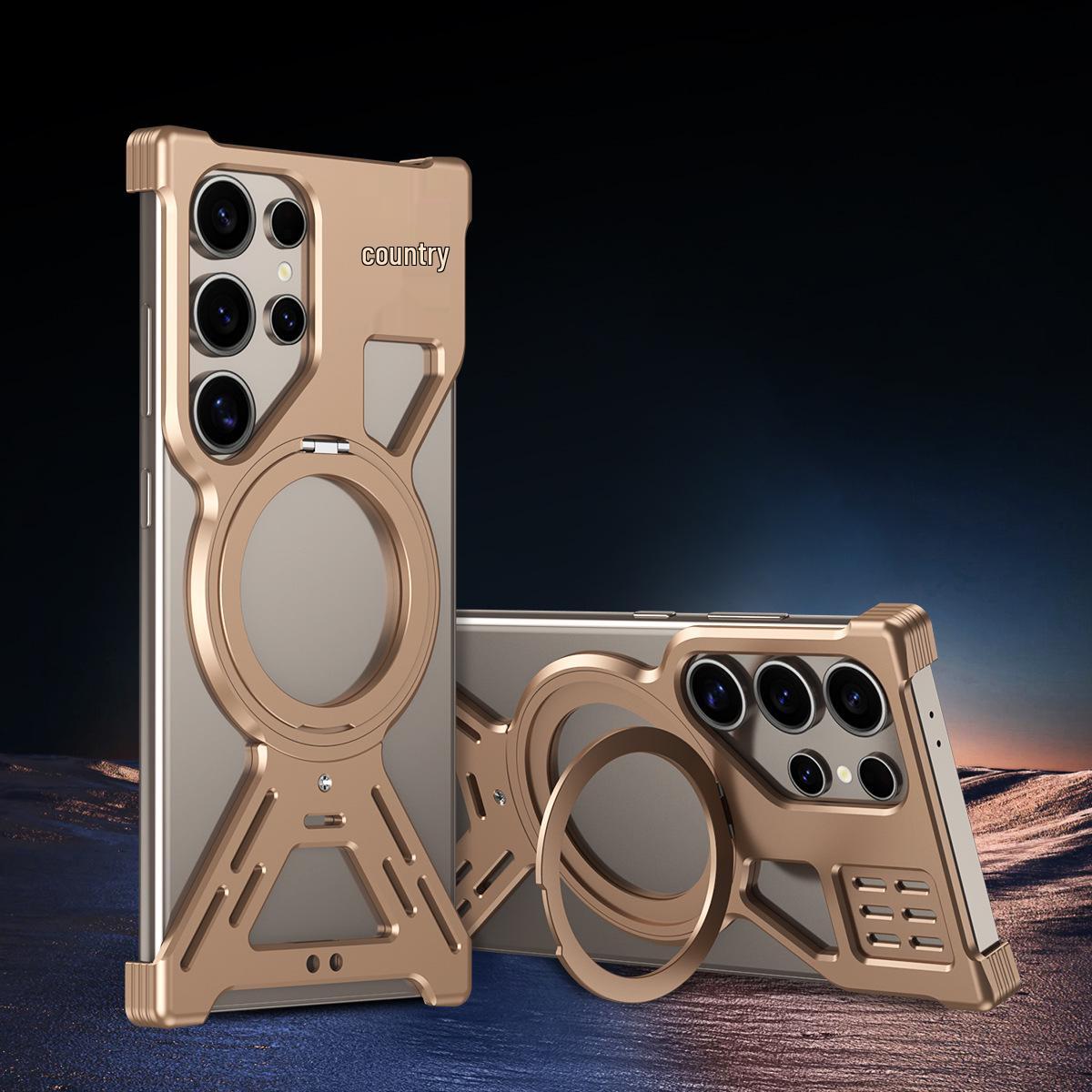 

Samsung S26 Ultra Star Wars Armor Phone Case with Cooling Rotating Stand, Drop-proof, Metal Design for S25U/S23U S24 Ultra пустынный/золотой