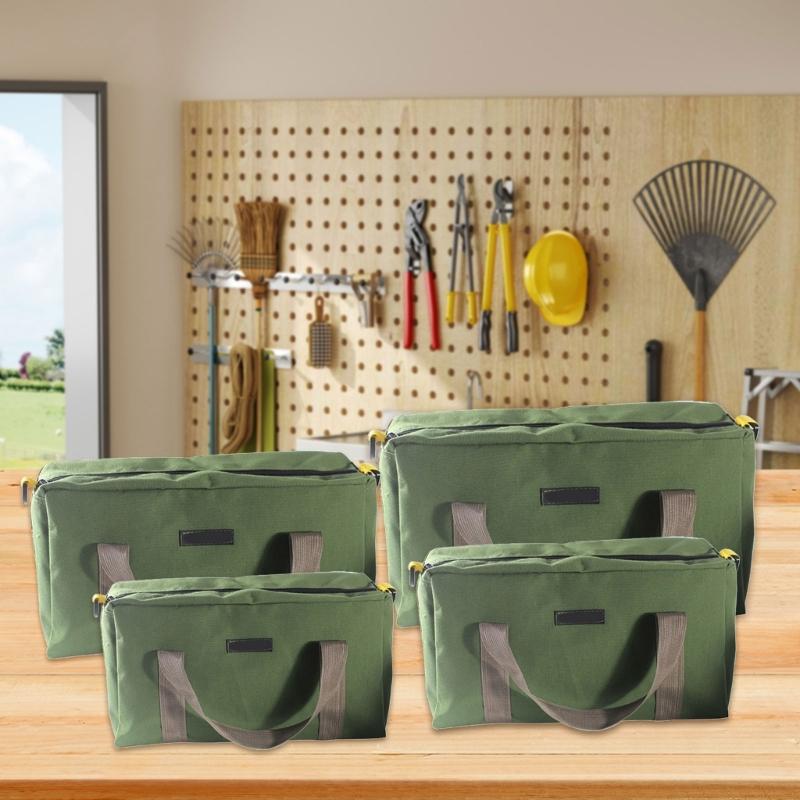 Large Capacity Handbag Tool Storage Bag Power Tool Organizers Pouches Heavy Duty Canvas Tool Bag Wide Mouth Tool Bag