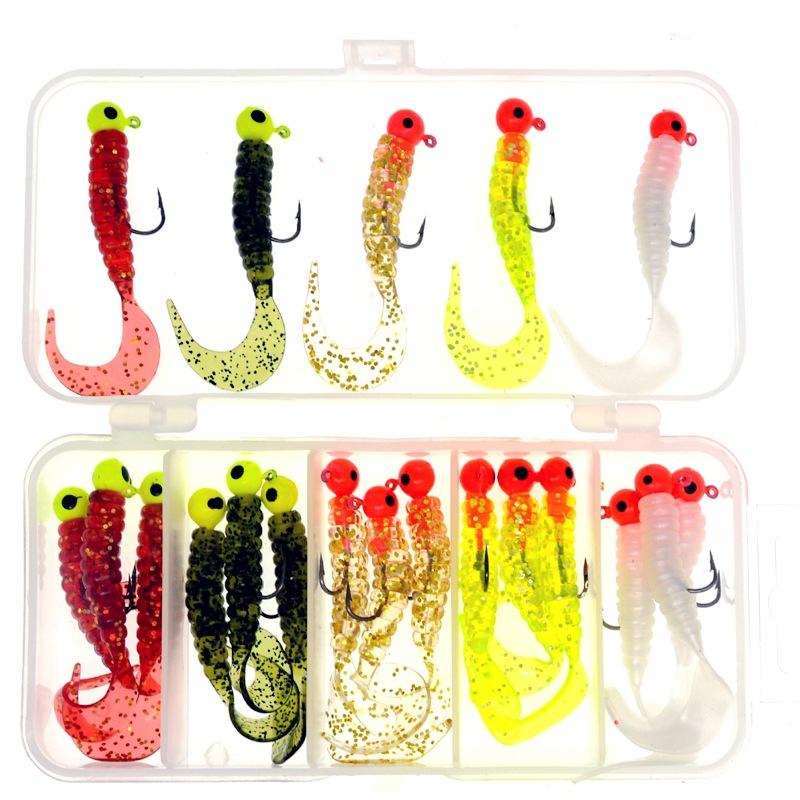 Outdoor Fishing Lead Hook Hanging Biomimetic Soft Insect Bait (20PCS)