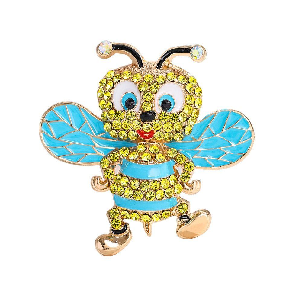 Lovely Rhinestones Bee Brooches Sparkling Vintage Enamel Brooch Pins Beautiful Metal Insects Brooches Lady Accessories