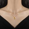 Double Ring Full Diamond Minimalist Furnace Real Gold Necklace Female Collarbone Chain Accessories