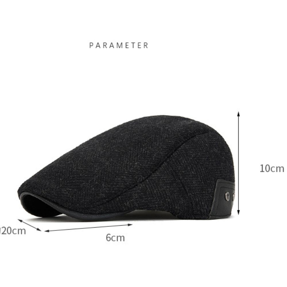 HT4979 Mens Berets Women Thick Warm Striped Autumn Winter Hat Artist Painter Adjustable Ivy Flat Cap Male Female Wool Beret Cap