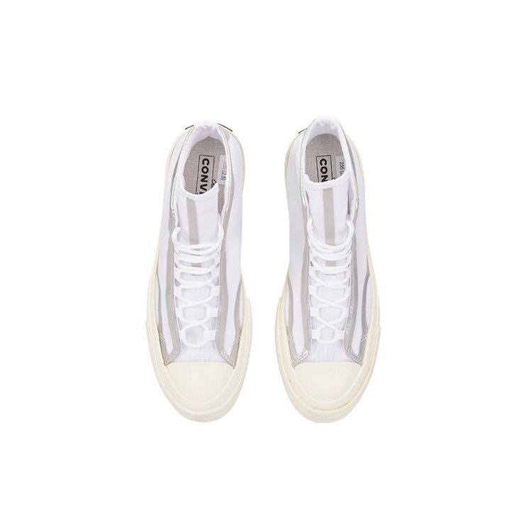 Converse Chuck 70 High Metallic Tape Seam Unisex Sneakers White Egret Black 170767C