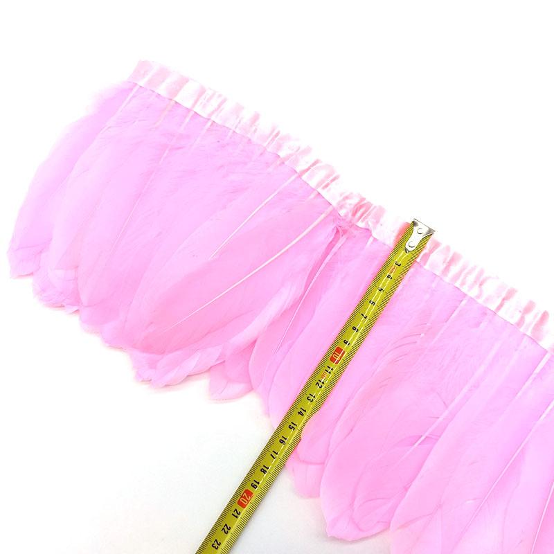2meters Goose Feathers Fringe Trims Plumes DIY needlework accessories Sewing Ribbon For Wedding Dress Decoration Crafts 15-20cm