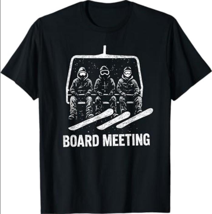 Snowboard Board Meeting Ski Lift Skier Winter Sports T-Shirt S разноцветный