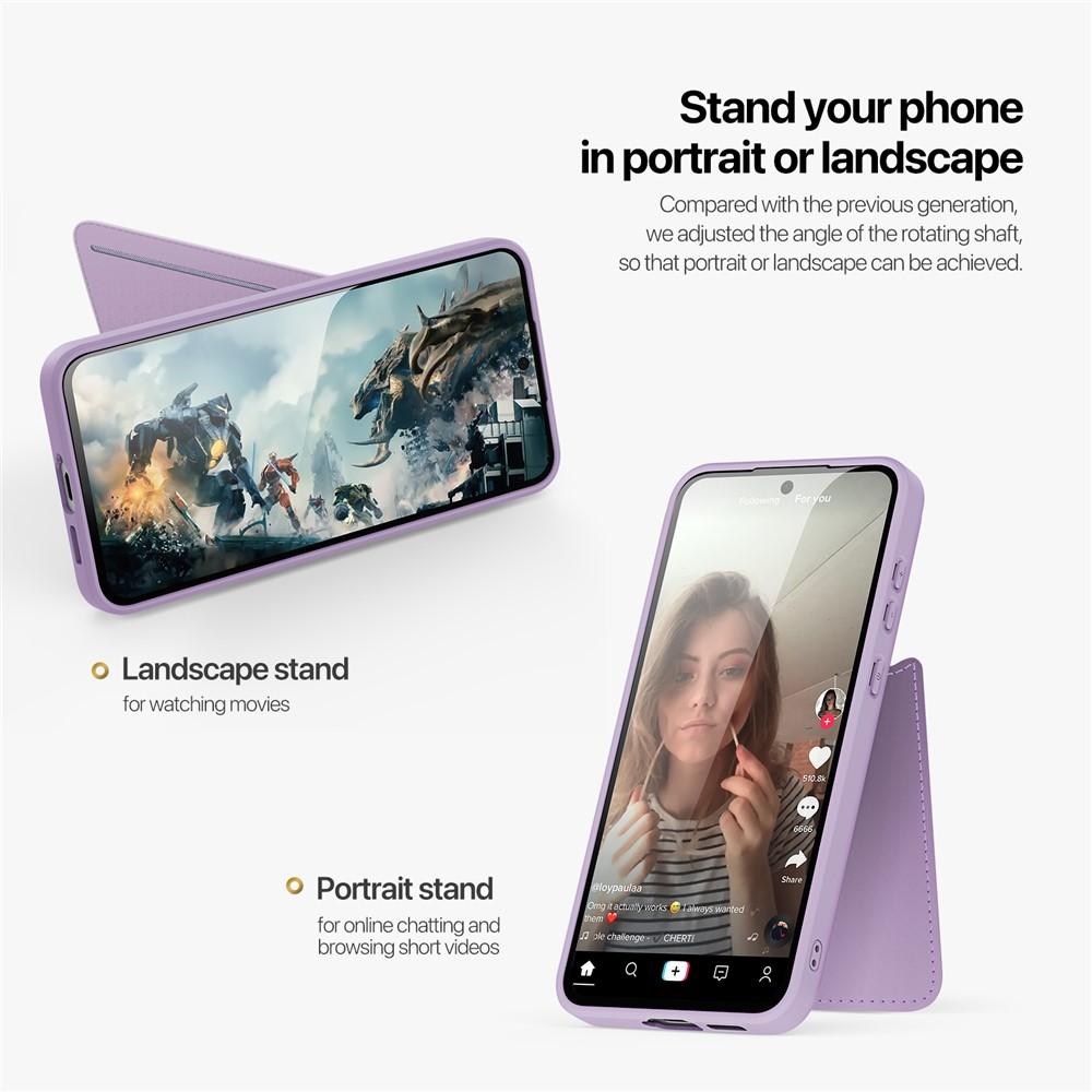 Case for Galaxy S25+ - Leather/PU, Purple, With Card Holder