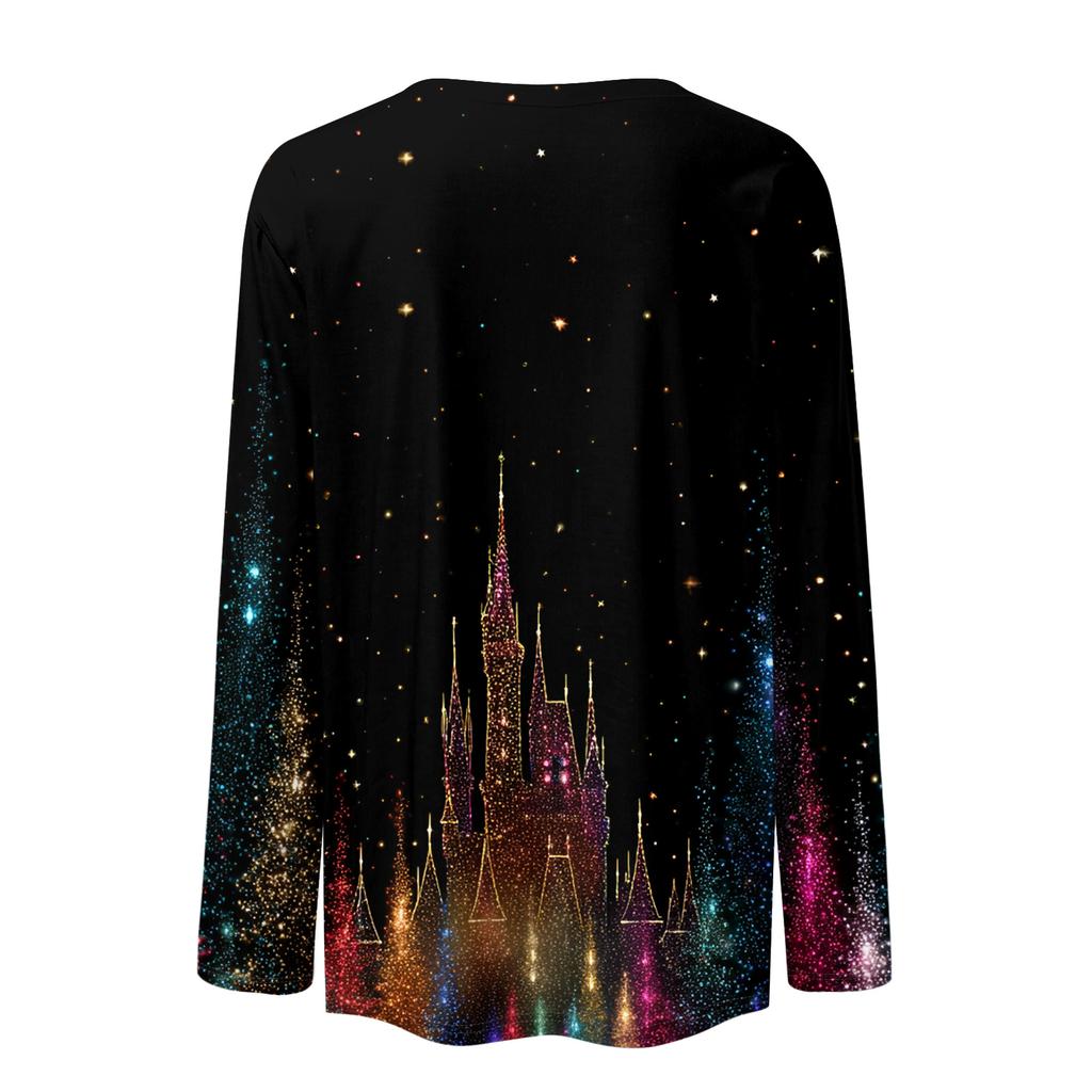 Long Sleeve Shirts For Women Cute Print Graphic Tees Blouses Casual Plus Size Basic Tops Pullover