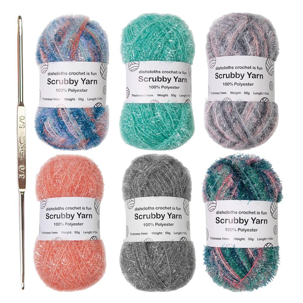 

Пряжа Scrubby Shine Разные Цвета Ассорти Scrubby Изысканная Пряжа для Вязания Крючком и Вязания Спицами Пряжа Scrubby Для Банных Полотенец Кухонных Тряпок