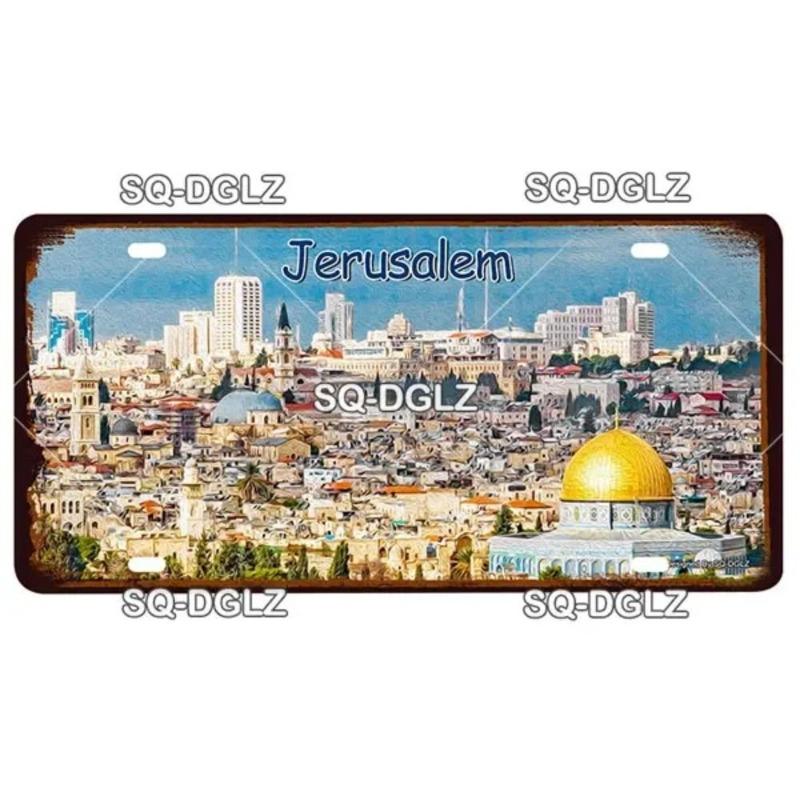 

Asian Cities Vintage Tin Sign, Travel Theme Wall Decor 15x30cm