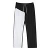 Spring and summer straight colour blocking casual men's peplum trousers loose large size trousers