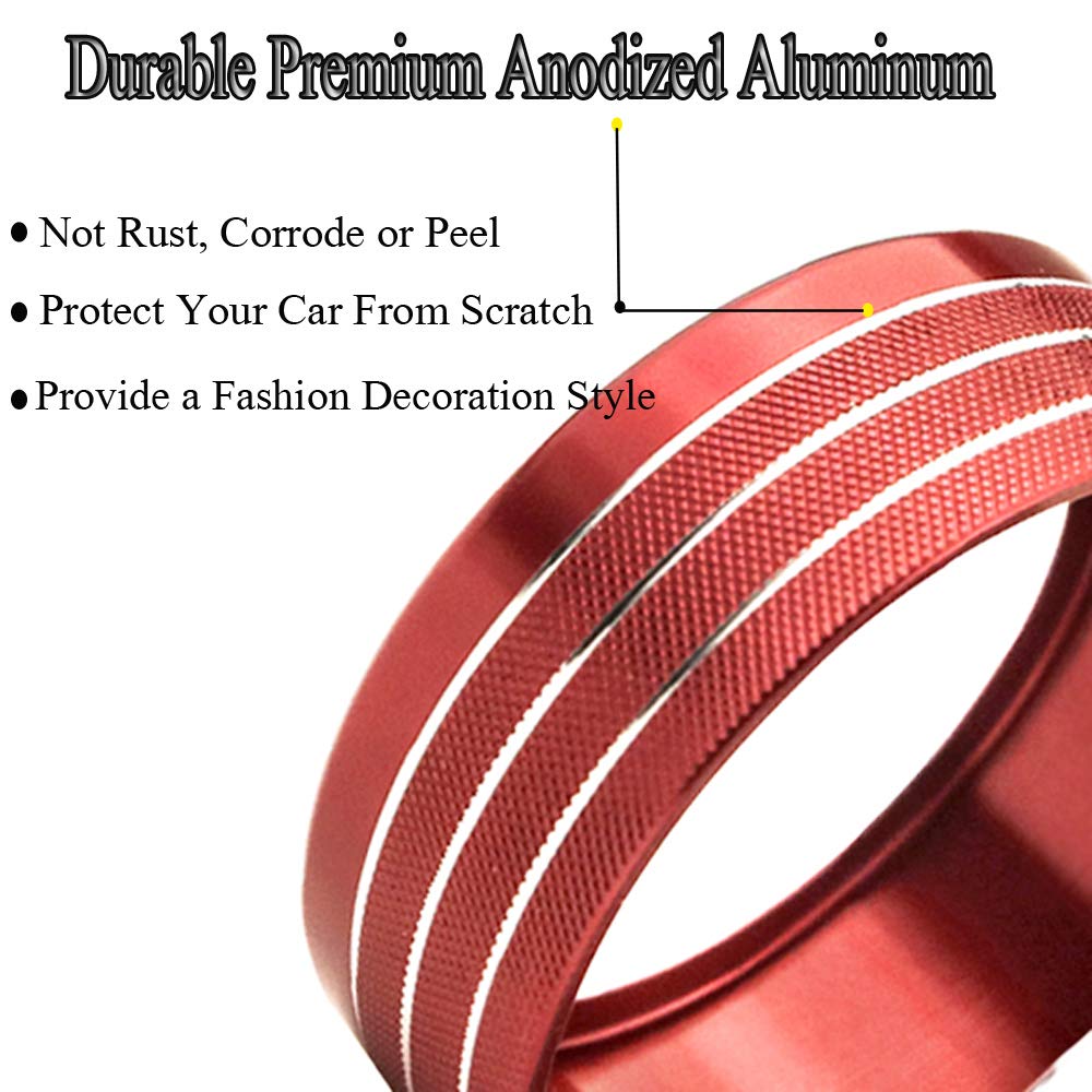 for Dodge Challenger Charger (2015-2021) AC Climate Control Knob Cover Auto Volume Tune Switch CD Button Trim Compatible for Chrysler 300 300s