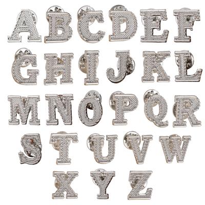 סיכות דש עם אות ראשונה A-Z סיכות דש וינטג' לבגד מעיל חליפה חולצה תג סיכות דש למסיבה למשרד מתנות לגברים ונשים אביזרים