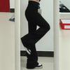 Women's Black High Waist Micro-Flare Jeans - 2025 Spring/Autumn Slimming Horseshoe Stacked Floor-Length Pants