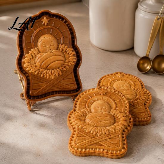 Mini Macchine per Torte Stampo di Natale Fede Festiva Ispirato Pressa per Impasto e Stampini per Biscotti Pasticceria Taglierino Timbro Religioso per Cottura Stagionale Dolci Festivi
