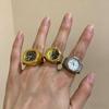 Ring Watch   Selling Mini Finger Watch Creative Alloy Shell Finger Square Dial Couple Men And Women