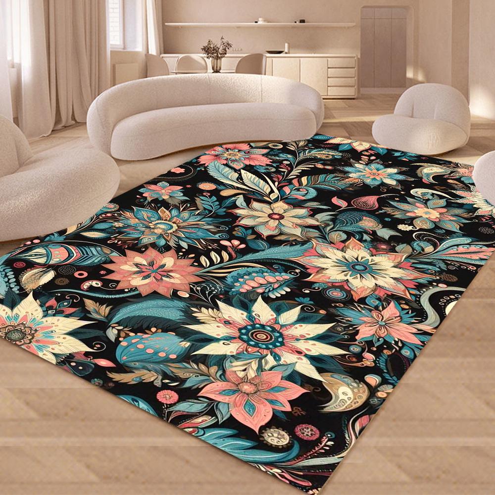 3D Nordic Flower Daisy Area Rug,Carpet Rug for Living Room Bedroom Sofa Doormat Kitchen Decoration Kids Play Non-slip Floor Mat