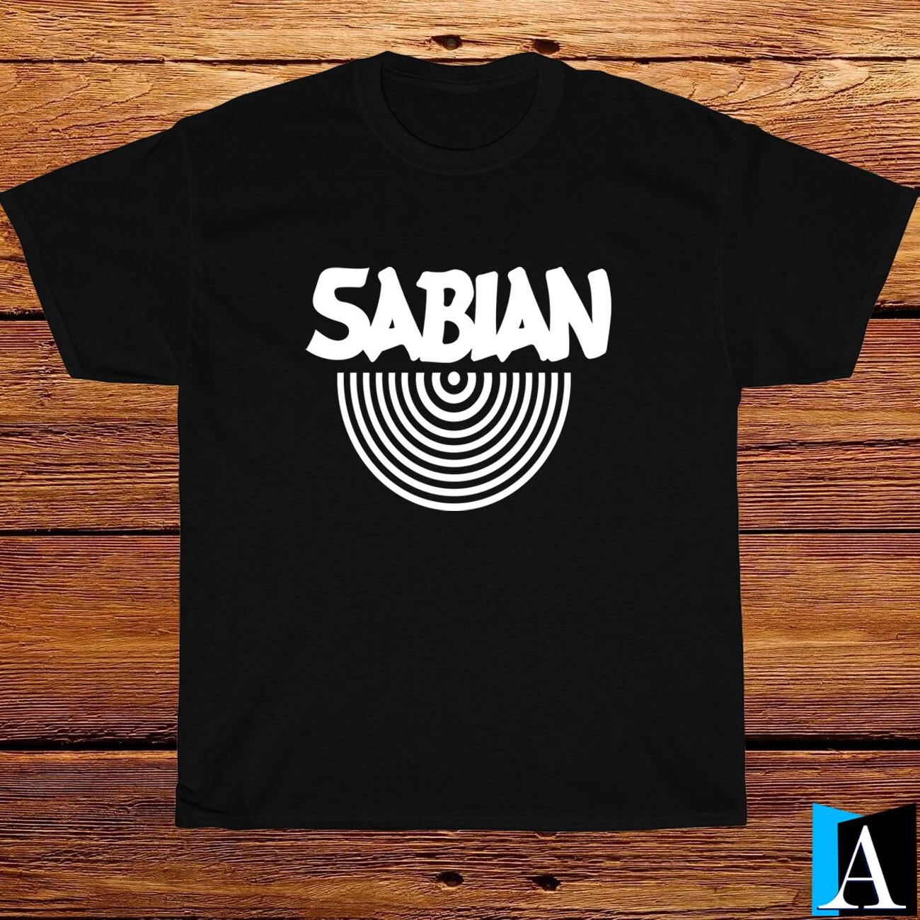 New Shirt Sabian Cymbals Drums Music Logo Black/White/Grey/Navy T-Shirt S-5XL L