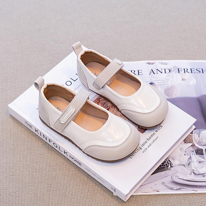 Girls' leather shoes 2025 spring and autumn new soft-soled children's shallow mouth single shoes fashion princess shoes girls Mary Jane shoes tide