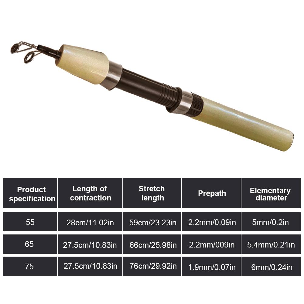 Tragbare Teleskop-Angelrute Carbon Power MH Schnelle Aktion Tragbar 55/65/75CM Angelrute Für Mehrere Wasserbereiche Anwendbar